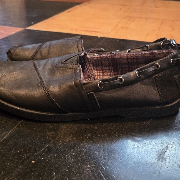 Bobs from Sketchers memory foam slip on shoes black leather womens size 7. NWOB - Picture 3 of 13